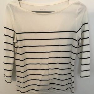 A New Day black and white striped 3/4 sleeve top